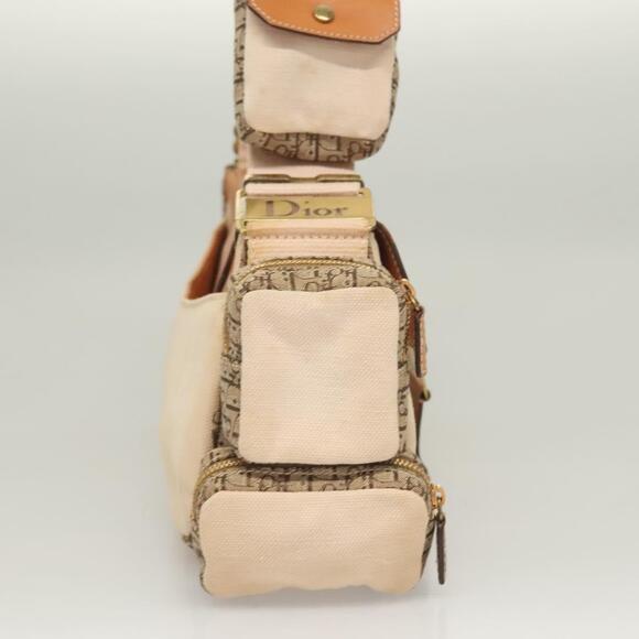 DIOR Trotter Canvas Street Chic Shoulder Bag Brown Gold - Picture 5 of 12